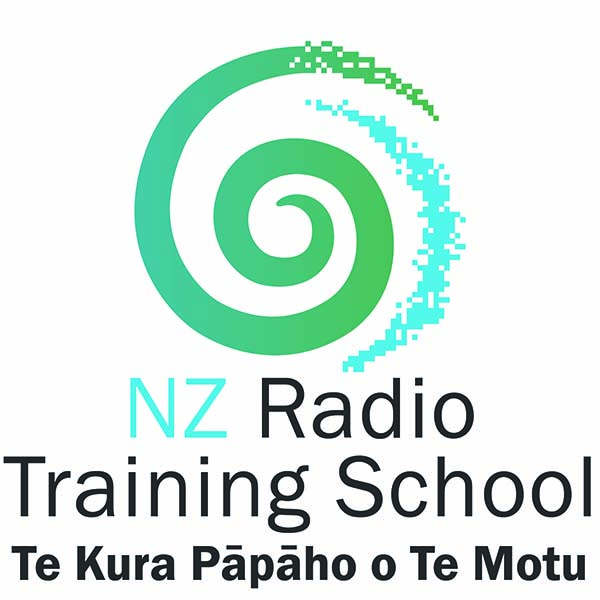 Vertically stacked logo of NZ Radio Training School