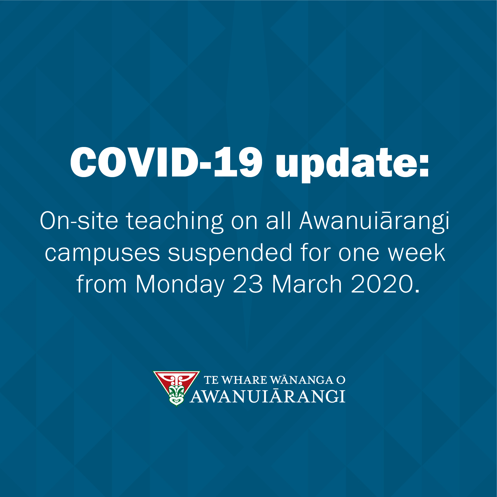 COVID-19 response: Saturday 21 March 2020