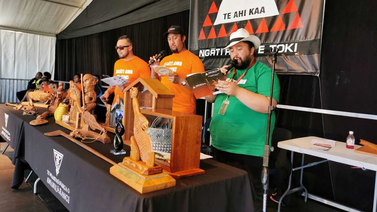 MCs and trophies from Ngāti Awa Te Toki