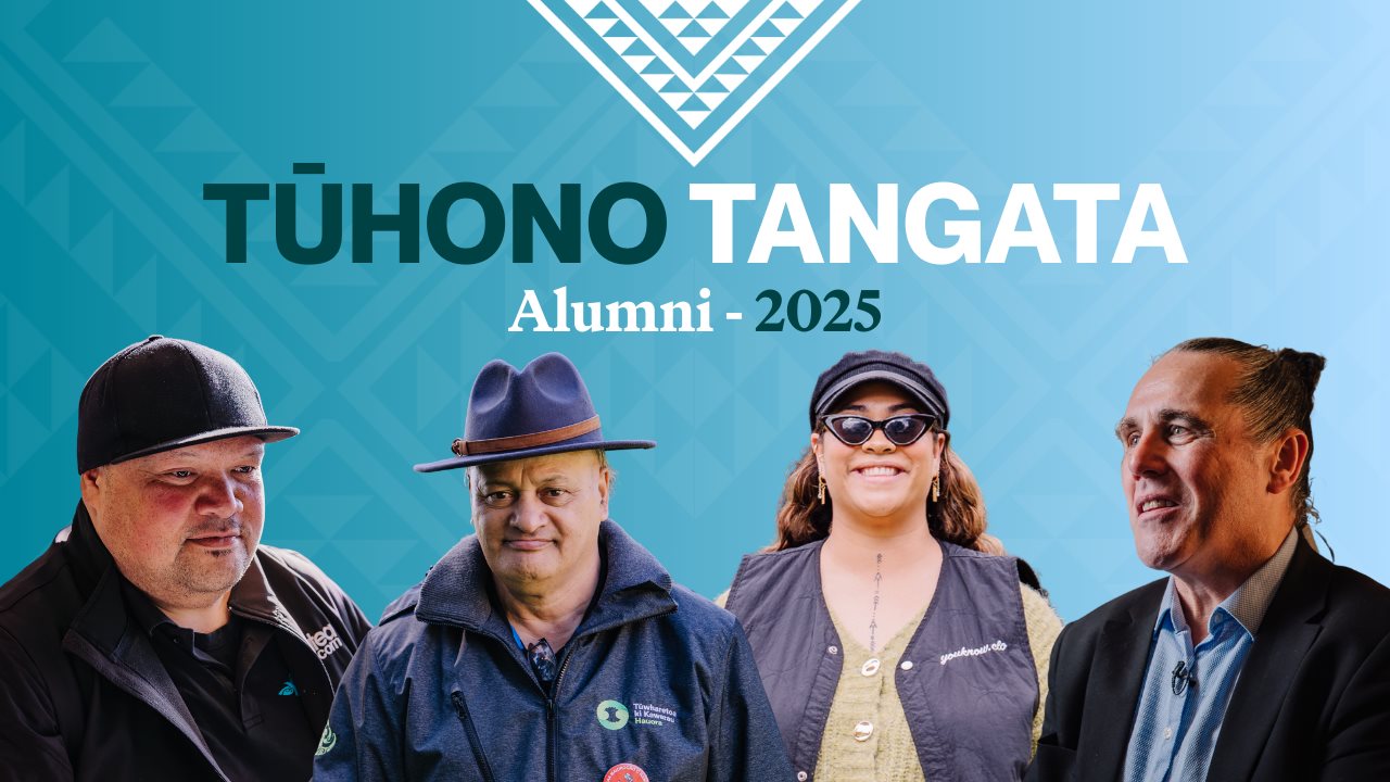 Photo featuring all the alumni featured in the 2025 Awanuiārangi alumni campaign