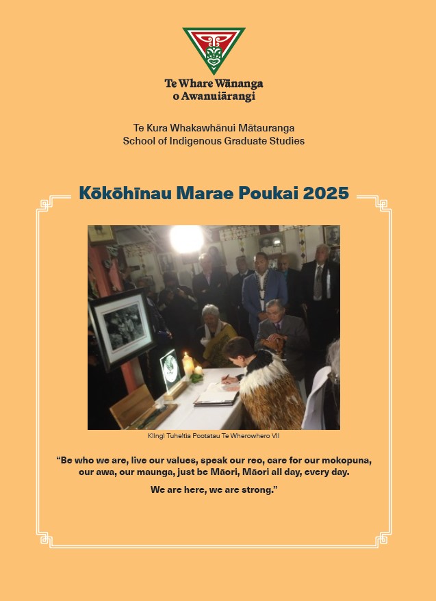 Cover image of Kokohinau Marae Poukai publication